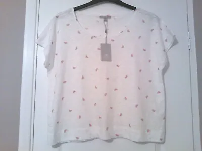 Buy ** Bnwt ** Pure Collection Relaxed Cotton T-shirt Watermelon Print Size 14 • 19.99£
