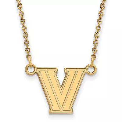 Buy Villanova Wildcats School Letter Logo Pendant Necklace Gold Plated Silver • 60.47£