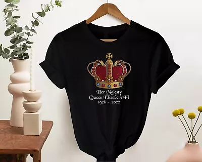 Buy Her Majesty Queen Crown Printed T Shirts, RIP Queen Elizabeth II Women Shirts  • 9.75£