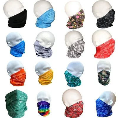Buy Biker Face Cover Scarf Tube Snood Unisex Washable Reusable Packable Mens Ladies • 3.02£
