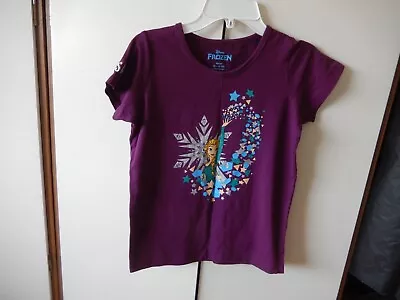 Buy Girl's Disney Purple Frozen Elsa T Shirt Age 12-13 Years • 2.50£