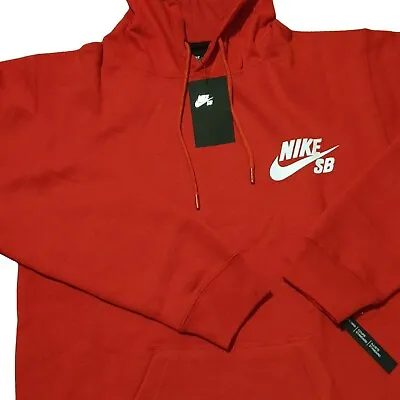 Buy Nike SB Hoodie Draw String Pullover Sweatshirt RED RRP55 | SIZE Large • 23.56£