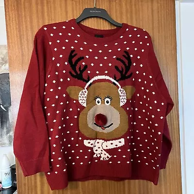 Buy Be You Red Christmas Jumper Women's Size 24/26 • 6£