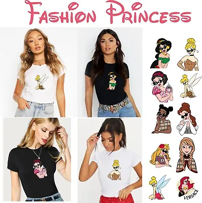 Buy Fashion Princess Disney Tshirt Parody Brands Streetwear Summer Slim Fit • 8.99£