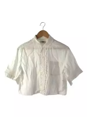 Buy CELINE Cropped Short Sleeve Shirts Tops Cotton White 38 • 456.56£
