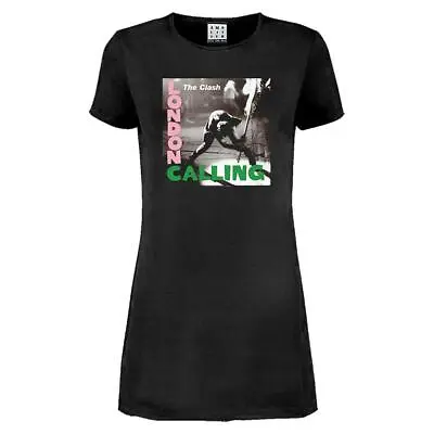 Buy Amplified The Clash London Calling Cotton Charcoal Women’s T-Shirt Dress  • 29.95£