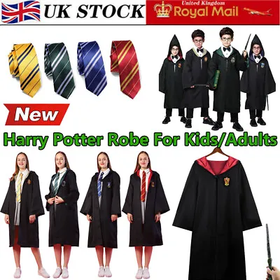 Buy UK Harry Potter Gryffindor Ravenclaw Slytherin Robe Cloak Tie Costume Wand Scarf • 13.49£