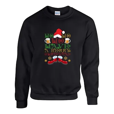 Buy Ho Ho Ho Have A Berry Christmas Jumper, Funny Santa Xmas Sweatshirt Unisex Top • 17.99£