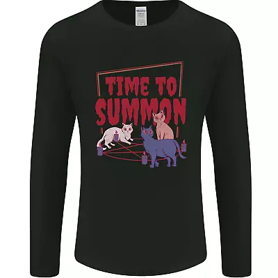 Buy Time To Summon Cats Lets Summon Demons Mens Long Sleeve T-Shirt • 11.99£