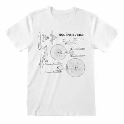 Buy ** Star Trek – Enterprise Specs White T-shirt Official Licensed  ** • 16£