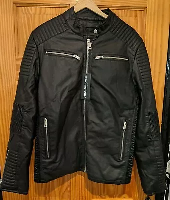 Buy Redbridge Men's Faux Leather Slim Fit Biker Jacket Black Size L New Chest 40  • 34.99£