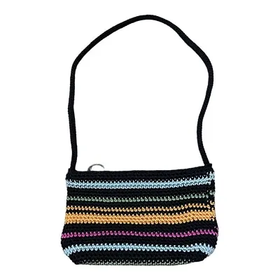 Buy The Sak Crochet Handbag Striped Boho Hippie Gypsy Knit Purse Single Strap Zip • 13.50£