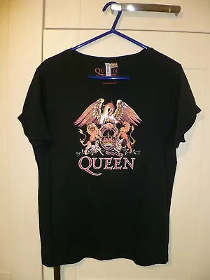 Buy Queen - 2019 Original  Queen Crest Logo  Black Ladies T-shirt (m) • 7.99£