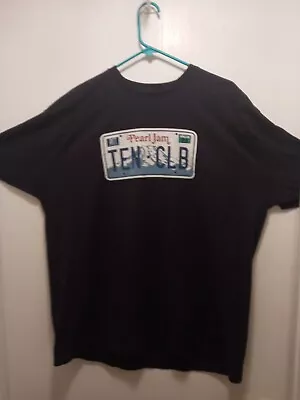 Buy Pearl Jam Eddie Vedder 2023 Ten Club License Plate T-Shirt Shirt Dark Blue • 18.85£