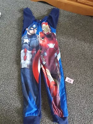 Buy Boys Avengers All In One Blue  Pyjamas 5 Years Iron Man And Captin America (B61) • 6.50£
