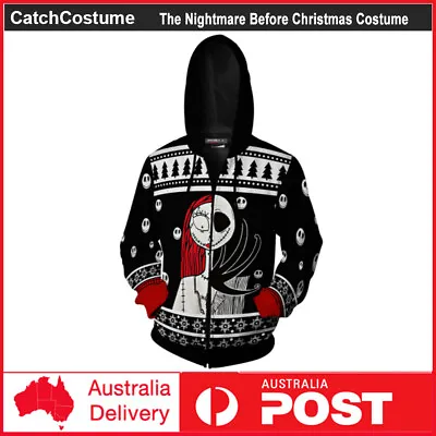 Buy The Nightmare Before Christmas Hoodie Jack Skellington Sally 3D Print Sweatshirt • 24.76£