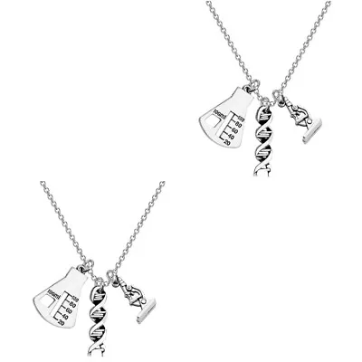 Buy  2 PCS Chemistry Charm Necklace Ladies Necklaces Gene Jewelry • 10.35£