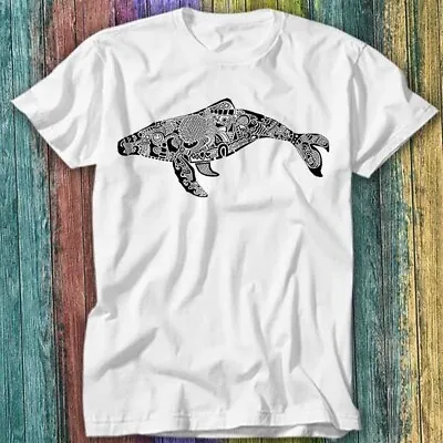 Buy Whale Silhouette Doodle Nature Ocean Sea T Shirt Top Tee 612 • 6.70£