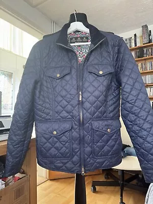 Buy Barbour Cormorant Navy Quilted Jacket With Corduroy Trim & Pocket Detail Size 12 • 19.99£