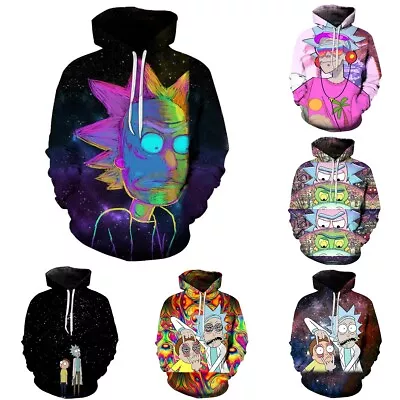 Buy Rick And Morty Hoodie Men And Women Casual Hoodey Sweathershrit Pullover Top UK • 22.79£