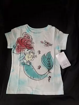 Buy Disney Ariel The Little Mermaid Tie Dye Girls Tee T-Shirt Sz. XS (4) NEW • 10.23£