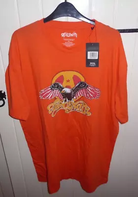 Buy Aerosmith Eagle Logo XL ORANGE T Shirt BNWT Pit To Pit 48' Rag Doll Rock Off • 9.99£