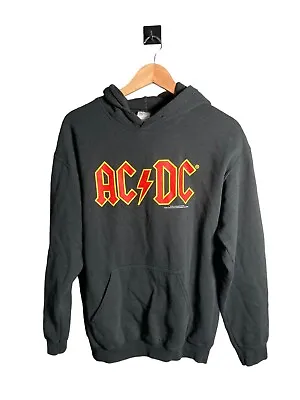 Buy AC/DC Gildan Hoodie Mens Size M Black Big Spellout Pullover Long Sleeve • 26.99£
