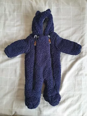 Buy George: Beautiful Dark Blue Fluffy Lined Zip Up Hoodie All In One Coat  - 0.3 M • 10.99£