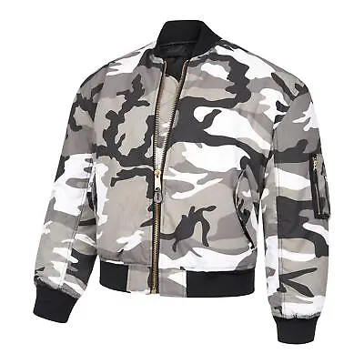 Buy MA1 Jacket Padded Flight Bomber Army Military Fashion Coat Snow Urban Camo • 42.74£