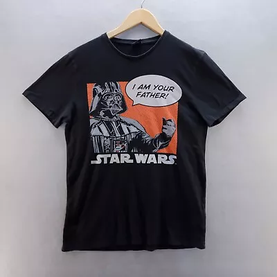 Buy Star Wars T Shirt Medium Black Graphic Print Darth Vader Short Sleeve Cotton • 6.57£
