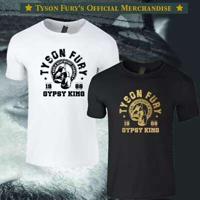 Buy Official Tyson Fury Gypsy King Adult Black T-shirt Gold 1988 Print. • 16.99£
