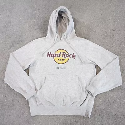 Buy Hard Rock Cafe Berlin Hoodie Mens Medium Grey Sweatshirt Jumper Jersey Hooded • 9.97£