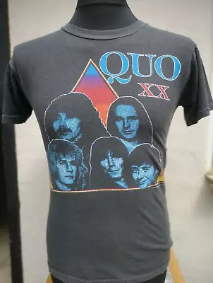 Buy STATUS QUO TOUR T-Shirt SIZE Medium / Small Original VINTAGE 1982 XX Concert • 22.99£