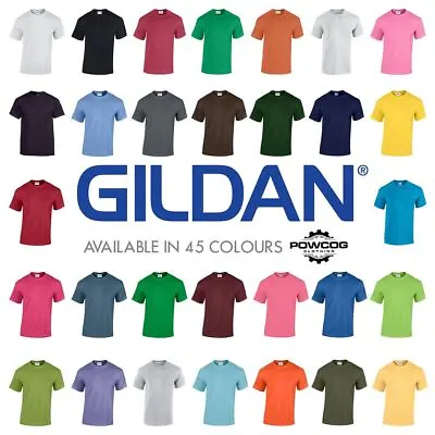 Buy Gildan Mens Heavy Cotton T Shirt Plain Short Sleeve Casual Cotton Top G5000 GD05 • 6.50£