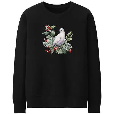 Buy Christmas Dove Womens Sweatshirt Wildlife Animal Her Wreath Xmas Sweater Men ... • 24.99£