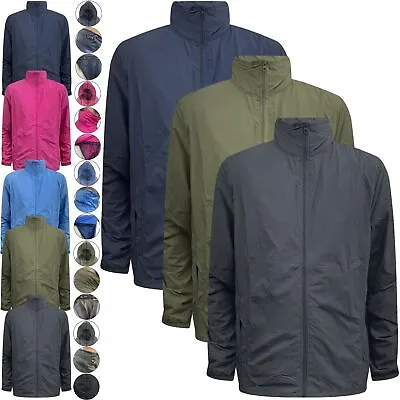 Buy Mens Ladies Mesh Lined Lightweight Unisex Rain Jacket Coat Showerproof Hooded • 8.99£