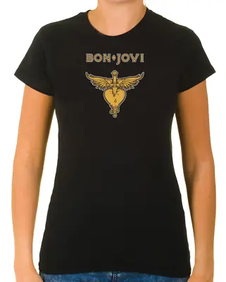 Buy Bon Jovi Cover White Women's 3/4 Short Sleeve T-Shirt T72 • 10.47£