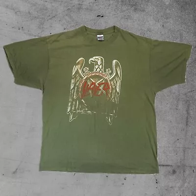Buy Vintage Slayer 2004 UK Band Concert Tour T-Shirt RARE Khaki Rock Music Size XXL • 34.99£