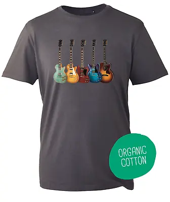 Buy Gibson 5 Classic Guitars Les Paul SG Musician Retro Organic T Shirt Sizes To 6XL • 10.97£