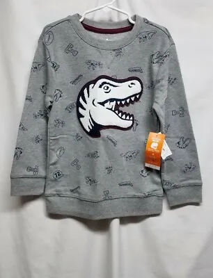 Buy New Boy's Garanimals 365 Kids Gray Dinosaur Sweatshirt  Size 5  • 9.48£