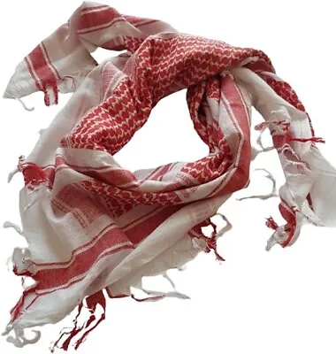 Buy Palestinian Shemagh Scarf Military Tactical Desert Keffiyeh Army Wrap Red White • 9.99£