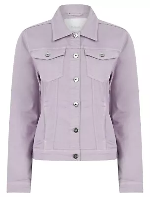 Buy Womens Ladies Stretch Denim Jacket Soft Cotton Summer Pastel Colour Fashion Coat • 29.95£