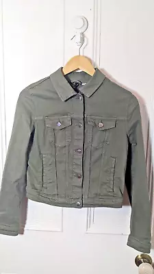 Buy ♡  H&M Khaki Green Denim Jacket Size 12 Uk   ♡ • 15£