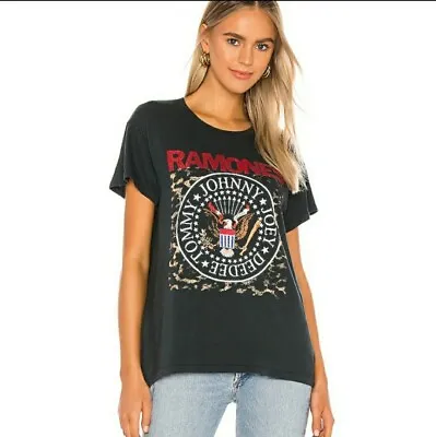 Buy Ramones Leopard Crest Tour Tee Vintage Black Style Daydream SZ Small Limited • 47.24£