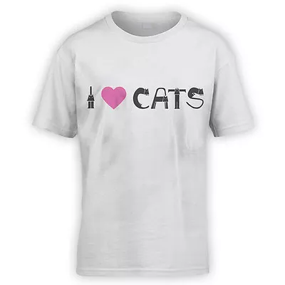 Buy I Love Cats II Kids T-Shirt -x10 Colours- Gift Pet Kitten Cat Lover Present • 15.25£