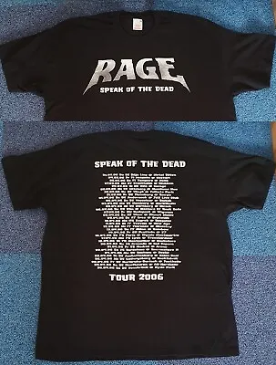 Buy RAGE - Speak Of The Dead TOUR SHIRT 2006 XL +RAR+ Heavy Metal Helloween • 29.43£