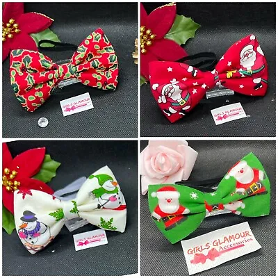Buy Christmas Bow Tie Necktie Dickie Kids Santa Costume Jumper Father Holly Snowman  • 3.99£