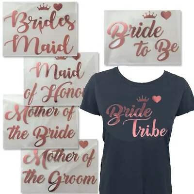 Buy A5 Bride Tribe Iron On Vinyl T Shirt Transfer Hen Party Night Rose Gold Colour • 2.49£