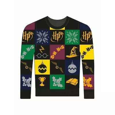 Buy Official Loud Adult  Deluxe Harry Potter Patchwork Knitted Christmas Jumper • 34.34£