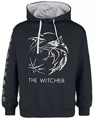 Buy Witcher - Symbol Unisex Black Contrast Pullover Hoodie Small - Small - K777z • 26.41£